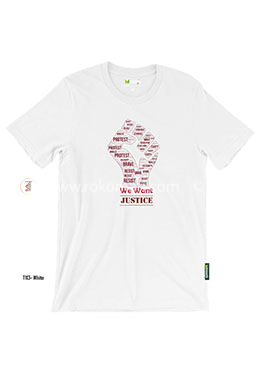 We Want Justice T-Shirt - XL Size (White Color) image