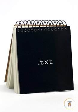 txt - Spiral Pocket Notepad [300 Pages) [Black Cover] [Off-White Paper] image
