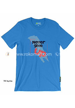 Never Give Up T-Shirt - M Size (Royal Blue Color) image