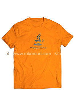 Java Happy Coding T-Shirt - Yellow Color (L) image