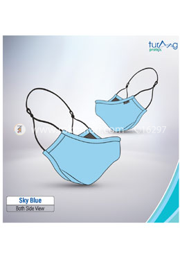 Turaag Protex SKY BLUE Face Mask For Women - 1 Pcs (Washable and reusable up to 25 times) image
