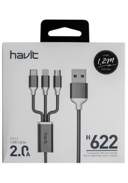 Havit Data and Charging Cable 3 in 1 USB cable (micro Lightning Type-C) (H622) image
