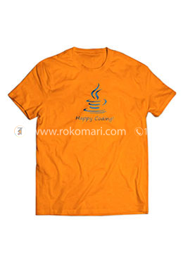 Java Happy Coding T-Shirt - Yellow Color (M) image
