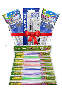 Pen Combo Package Half Yearly for Office (Econo Occen Pen - 10 Pcs, Econo Econo Soft grip - 10 Pcs, Econo Tech Point - 10 Pcs) image