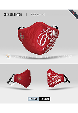 Fabrilife Premium 7 Layer Arsenal FC Designer Edition Cotton Face Mask image
