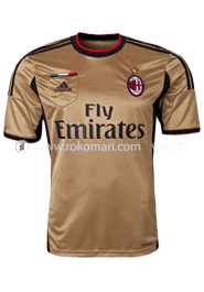 AC Milan 13/14 Third Home Soccer Jersey : Very Exclusive Half Sleeve only Jersey (Golden Color) image