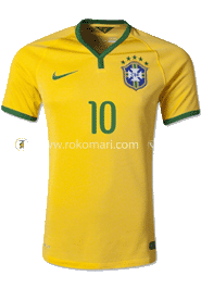 Brazil Home Jersey : Local Made Half Sleeve Only Jersey image