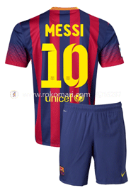 Barcelona MESSI 10 Home Club Jersey : Very Exclusive Half Sleeve Jersey With Short Pant image
