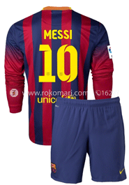 Barcelona MESSI 10 Home Club Jersey : Special Full Sleeve Jersey With Short Pant image