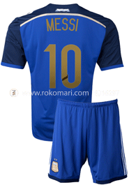 Argentina MESSI 10 Away Jersey : Special Half Sleeve Jersey With Short Pant (For Kids) image