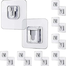 10-Pair Seamless Waterproof Double-Sided Adhesive Hooks – Reusable Socket Holder and Cable Organizer for Wall Storage image