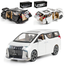 1:24 Toyota Alphard Vellfire Diecasts Car Luxury MPV Simulation Steering Shock Toy Vehicles Metal Car 6 Doors Open Model Car Sound Light Toys For Children Gift image