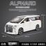 1:24 Toyota Alphard Vellfire Diecasts Car Luxury MPV Simulation Steering Shock Toy Vehicles Metal Car 6 Doors Open Model Car Sound Light Toys For Children Gift image