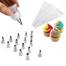 14 Pcs Nozzle Set - (1 pc Silicone Icing Piping Cream Pastry Bag Plus12PCS Stainless Steel Nozzle Pastry Tips Converter DIY Cake Decorating Tools) image