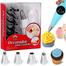 14 Pcs Nozzle Set - (1 pc Silicone Icing Piping Cream Pastry Bag Plus12PCS Stainless Steel Nozzle Pastry Tips Converter DIY Cake Decorating Tools) image