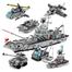 1560pcs 6 IN 1 Military Navy Ship Sets Building Blocks Toys Brick Aircrafted Carrier Army Warship WW2 Heavry Tank Helicopters image