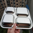 1 Pcs Compartment Stainless Steel Cafeteria Tray image