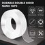 1mm Thick 3cm Wide 1Meter Long/3.8 Tube Core Clear Nano Double Side Adhesive Tape- 1pcs image