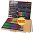 251 Pcs Art Tools Painting Set for Kids Children Drawing Art markers Pen Crayons Oil pastels for Kids with Wooden Case - Free Handmade Drawing Pad A5 Size 20 Pages image