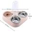 3 In 1 Stainless Steel Pet Cat And Dog Food Bowl With Water Bottle image