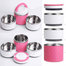 3 Layer Lunch Box Set Pink and White image