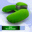 4In1 Double Part Inflatable Travelling Pillow Set With Eye Mask Ear Plug And Pouch Air-inflated is Soft And Comfortable (travelling_pillow_2_green) Light Green image