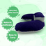 4In1 Double Part Inflatable Travelling Pillow Set With Eye Mask Ear Plug And Pouch Air-inflated is Soft And Comfortable (travelling_pillow_2_blue) Blue image