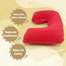 4 In 1 Inflatable Travelling Pillow Set With Eye Mask, Ear Plugs And Pouches (travelling_pillow_1_red) Red image