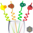 4 Pcs Straw For Kids and Party Useful For Juice Drinks Mock Tail in Attractive Designs (Assorted Print's and Multicolor) image
