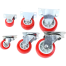 4 pcs Heavy Duty 50mm 2 Inch Rubber Wheel Swivel Castor Wheels Trolley Caster Brake Set of castor image