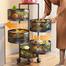 5 Layers Kitchen Rotating Shelf 360 Degree Baskets Fruit Vegetable Storage Rack Floor Round Shelf With Wheels image