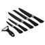 6 Pcs Starter Knife Set Non-Stick Coating on Stainless Steel Gift Packed with Bamboo Cutting Board (Black Grooved) image