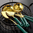 6 Pcs Luxury Kitchen Cooking Set Stainless Steel Crockery Sets Utensils Shovel Spoon Nordic Cookware Ceramic Handle image