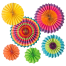 6 in 1 Paper Fan Flowerpaper Hanging For Happy Birthday Party image