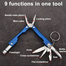 9 in 1 Micro Plier Tool Kit LED Flash Light Knife image