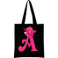 A Alphabet Flower Canvas Tote Shoulder Bag With Zipper image