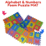 Alphabet and Numbers Foam Puzzle Mat For Kids A to Z Letters and 0 to 9 Numbers image