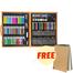 Art Painting Set Wooden Box 150 Pcs - Free Handmade Drawing Pad A4 Size 20 Pages image