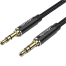 BAWBJ Cotton Braided 3.5mm Male to Male Audio Cable 5M Black Aluminum Alloy Type image