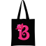 B Alphabet Flower Canvas Tote Shoulder Bag With Zipper image
