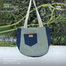 Baah Retro Vibes Jute and Wasted Denim Tote Bag (green) image