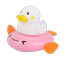 Baby Bath Toy Cute Paddling White Duck Toy Clockwork Cartoon Kids Baby Turtle Water Chain Play for Girls Boys Water Play -1 Piece image
