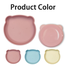 Baby Feeding Dining Plate Cartoon Kids Dishes Eating 1 Plate Plus 2 Spoon Silicone Set Pink image