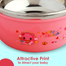 Baby Feeding Spoon And Bowl Set Stainless Steel 1 Bowl and PP 1 Spoon Pink image