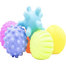 Baby Sensory Ball,Colourful Squeaky Ball | Soft Silicone Rubber Ball For Baby/6 Pcs Soft Vinyl Texture Multi Ball Set image