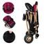 Baby Stroller C3 Pram for Your Baby with Rocking Mood and Adjustable Handle Bar Best Premium Quality Prams Trolly- Magenta image