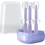 Baby Toothbrush Baby Tongue Cleaner for 0-18 Months 3 Pcs Set Purple image