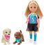 Barbie Chelsea Soccer Playset Football Playset with Chelsea doll and 2 puppy 6-Inch Blonde in Soccer Uniform image