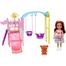 Barbie Club Chelsea Doll and Swing Set Playset with 2 Swings and Slide Plus Teddy Bear Figure Gift for Kids image