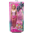 Barbie HPL73 Blonde Doll With Swimsuit And Beach-themed Accessories BARBIE - HPL73 Blonde Doll with Pink and White Swimsuit, Sun Hat, Carry Bag and Beach Accessories, image